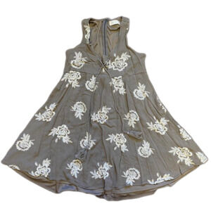 Altar’d State Brown and White Floral Babydoll Dress